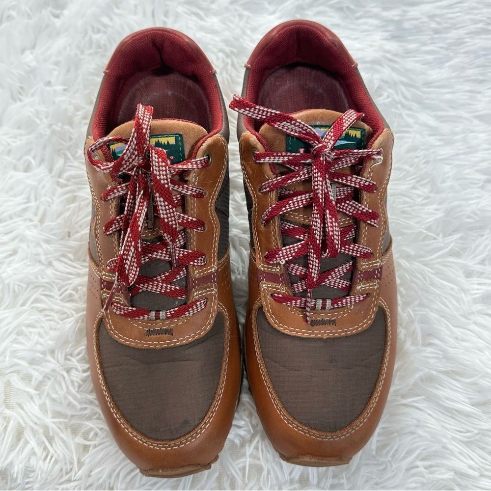 L.L. Bean Mens 8 Brown Leather & Nylon Trail Sneakers Hiking Outdoor Comfy Shoes - Picture 2 of 14
